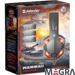 DEFENDER Słuchawki Warhead G-370 red