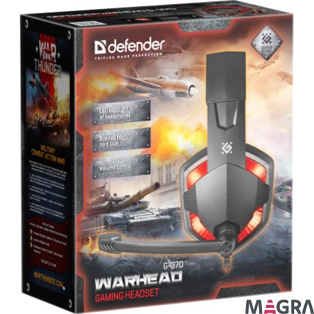 DEFENDER Słuchawki dla graczy Warhead G-370 red